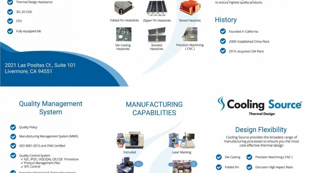 Cooling Source - Heatsinks Tri-Fold Brochure