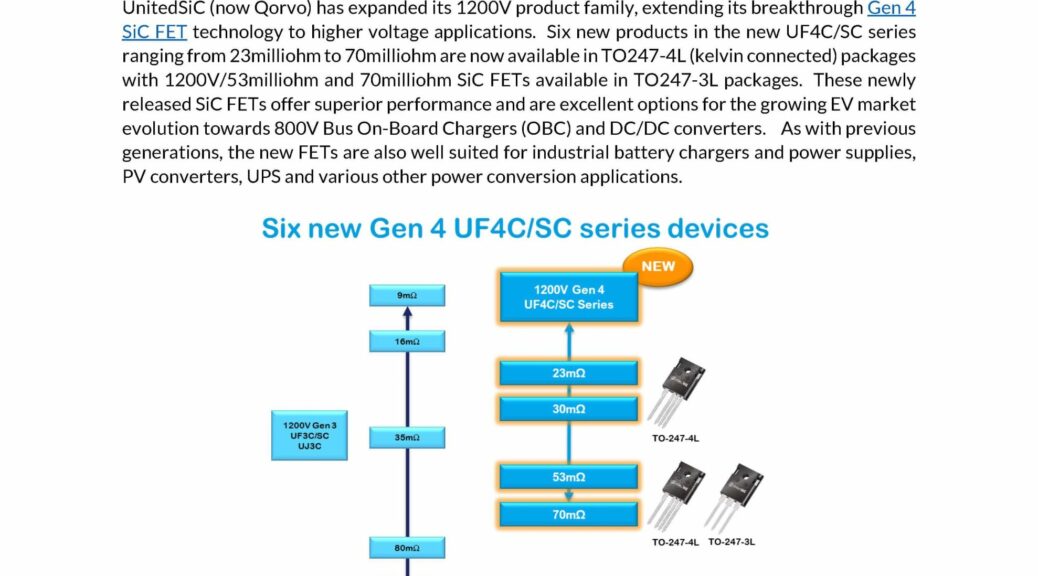 UnitedSiC - 1200V Gen 4 SiC FETs Overview